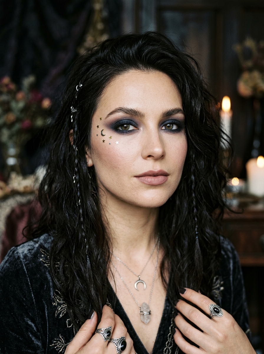 Celestial Witch Makeup als Halloween Makeup Ideen für Frauen Inspiration 2026